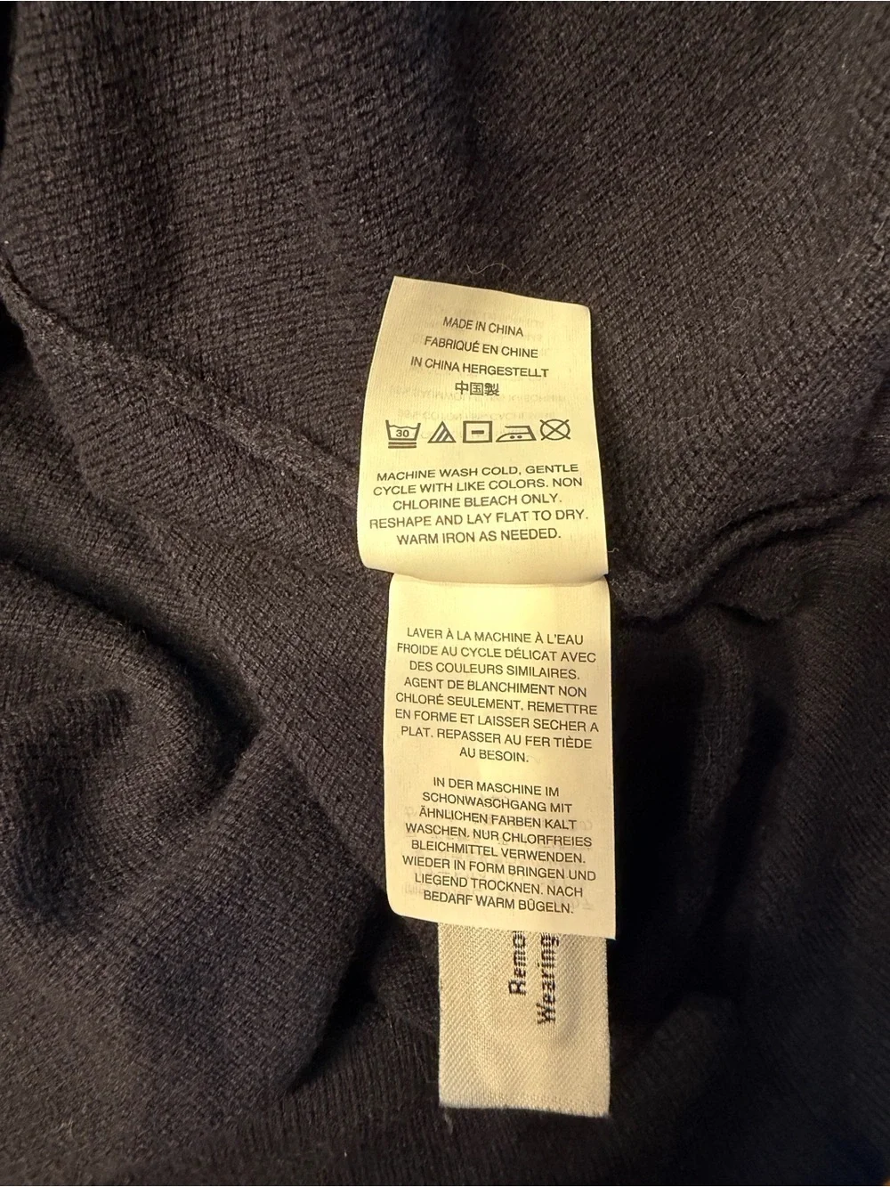 J.Crew Men’s Navy Blue Cotton-Cashmere Piqué Crewneck Sweater, Size Large